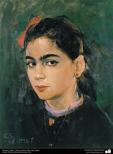 Retrato”(1986)-_Pintura_realista;_Óleo_sobre_papel-_Artista_Profesor_Morteza_Katuzian,_Irán_2