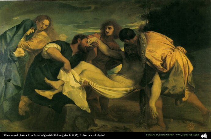 El_entierro_de_Jesús_(Estudio_del_original_de_Tiziano),(hacia_1892)-_Artista_Kamal_ol-Molk_2